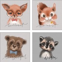 Framed 'Inspirational Animals 4 Piece Art Print Set' border=