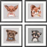 Framed 'Inspirational Animals 4 Piece Framed Art Print Set' border=