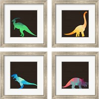 Framed 'Dino 4 Piece Framed Art Print Set' border=