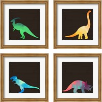 Framed 'Dino 4 Piece Framed Art Print Set' border=