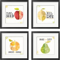 Framed 'Inspirational Fruit 4 Piece Framed Art Print Set' border=