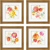 Framed 'Full Bloom 4 Piece Framed Art Print Set' border=