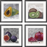 Framed 'Laura's Harvest  4 Piece Framed Art Print Set' border=