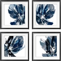 Framed 'Blue Exclusion 4 Piece Framed Art Print Set' border=