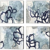 Framed 'Blue Slate 4 Piece Canvas Print Set' border=