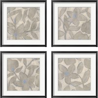 Framed 'Silvertone Garden 4 Piece Framed Art Print Set' border=