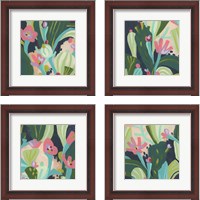 Framed 'Tropical Celebration 4 Piece Framed Art Print Set' border=