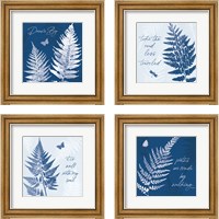 Framed 'True Blue 4 Piece Framed Art Print Set' border=