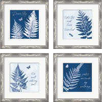 Framed 'True Blue 4 Piece Framed Art Print Set' border=