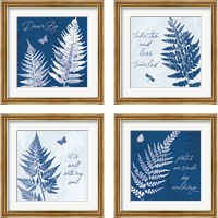 Framed 'True Blue 4 Piece Framed Art Print Set' border=