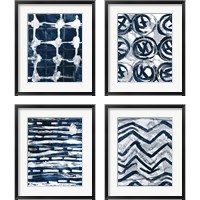 Framed 'Indigo Memory 4 Piece Framed Art Print Set' border=