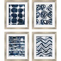 Framed 'Indigo Memory 4 Piece Framed Art Print Set' border=