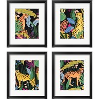 Framed 'Cheetah Kingdom 4 Piece Framed Art Print Set' border=