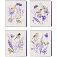 Framed 'Meander in Violet 4 Piece Canvas Print Set' border=