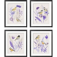 Framed 'Meander in Violet 4 Piece Framed Art Print Set' border=