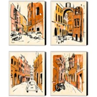 Framed 'Euro Voyage 4 Piece Canvas Print Set' border=