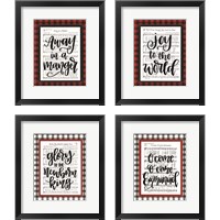 Framed 'Christmas Carol 4 Piece Framed Art Print Set' border=