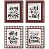 Framed 'Christmas Carol 4 Piece Canvas Print Set' border=