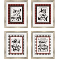 Framed 'Christmas Carol 4 Piece Framed Art Print Set' border=