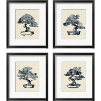 Framed 'Indigo Bonsai 4 Piece Framed Art Print Set' border=