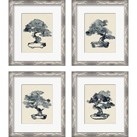 Framed 'Indigo Bonsai 4 Piece Framed Art Print Set' border=