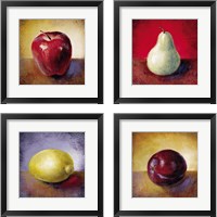 Framed 'Still Life Fruit 4 Piece Framed Art Print Set' border=