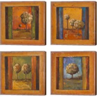 Framed 'Lonely Trees 4 Piece Canvas Print Set' border=