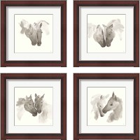 Framed 'Nuzzling 4 Piece Framed Art Print Set' border=