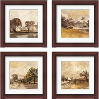 Framed 'Traditional Landscape 4 Piece Framed Art Print Set' border=