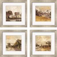 Framed 'Traditional Landscape 4 Piece Framed Art Print Set' border=