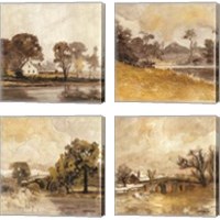 Framed 'Traditional Landscape 4 Piece Canvas Print Set' border=