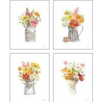 Framed 'Farmhouse Floral 4 Piece Art Print Set' border=