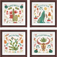 Framed 'Southwest Vibes 4 Piece Framed Art Print Set' border=