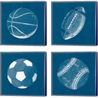 Framed 'Ball Four Blueprint 4 Piece Canvas Print Set' border=