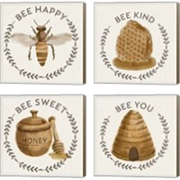 Framed 'Bee Hive 4 Piece Canvas Print Set' border=