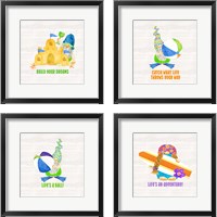 Framed 'Gnomes of Summer 4 Piece Framed Art Print Set' border=