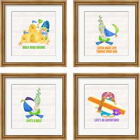 Framed 'Gnomes of Summer 4 Piece Framed Art Print Set' border=