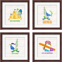 Framed 'Gnomes of Summer 4 Piece Framed Art Print Set' border=