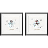 Framed 'Thoughtfully Frozen 2 Piece Framed Art Print Set' border=