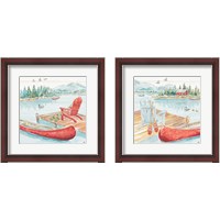 Framed 'Lake Moments 2 Piece Framed Art Print Set' border=