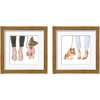 Framed 'Furry Fashion Friends 2 Piece Framed Art Print Set' border=