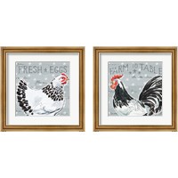 Framed 'Roosters Call 2 Piece Framed Art Print Set' border=