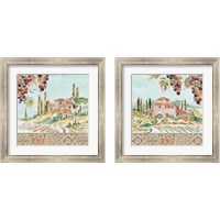 Framed 'Tuscan Breeze 2 Piece Framed Art Print Set' border=