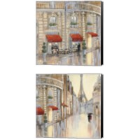 Framed 'Touring Paris Couple 2 Piece Canvas Print Set' border=