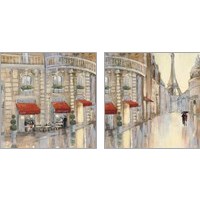 Framed 'Touring Paris Couple 2 Piece Art Print Set' border=