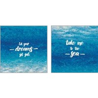 Framed 'Unerwater Quotes 2 Piece Art Print Set' border=