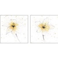 Framed 'Gilded Graphite Floral 2 Piece Art Print Set' border=