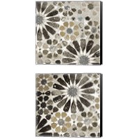 Framed 'Alhambra Tile Neutral 2 Piece Canvas Print Set' border=