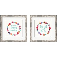 Framed 'Simply Amazing Blue 2 Piece Framed Art Print Set' border=