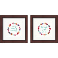 Framed 'Simply Amazing Blue 2 Piece Framed Art Print Set' border=